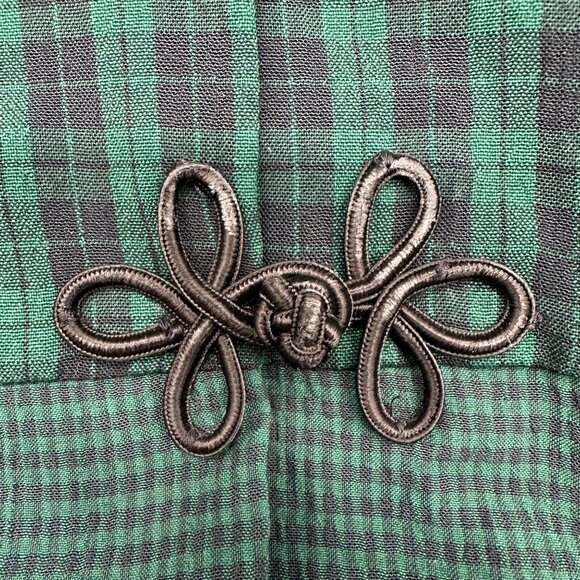 Vintage Dress Green Plaid 1990s Knot Accent Lady Dorby Plus Size Retro Mom Style - Picture 6 of 8